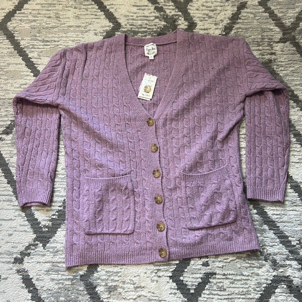 Hippie Rose Lilac Cardigan Sweater Size M
